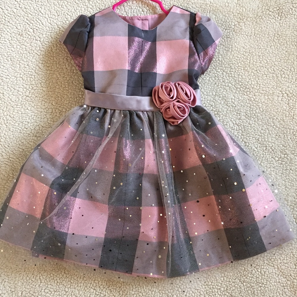 Pink and gray/ silver sparkle dress